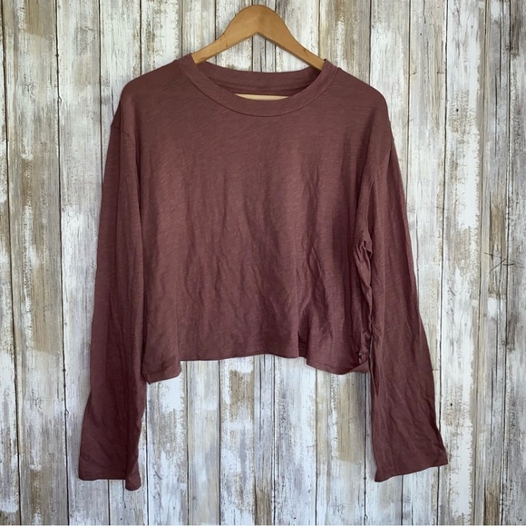 PINK Victoria's Secret Tops - PINK Mauve Long Sleeve Plum Tee